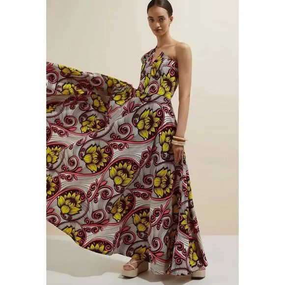 New Anthropologie SIKA One-Shoulder Maxi Dress Size 0 - Picture 4 of 8